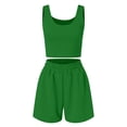 thumbnail image 6 of Two Piece Outfits Women Summer Shorts Sets 2 Piece Sleeveless Matching Crop Top And High Waisted Shorts For Women Womens Dress Shorts for Summer Swim Juniors Jams Board Shorts Swim Suits for Women, 6 of 7