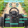 thumbnail image 6 of VIBESPARK 24V Ride on Tractor with Remote Control, 3 in 1 Ride on Car, Ride on Toy for Kids with Trailer, 6 Wheel Kids Electric Car w/ Bluetooth, MP3, Music, Green, 6 of 10