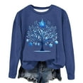 thumbnail image 4 of Fznquz Womens Blouse Crewneck Blue Hanukkah Fall Winter Sweatshirts Casual Trendy Long Sleeve Women Clothing, 4 of 4