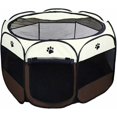 thumbnail image 2 of Lishi Foldable Mesh Pet Playpen for Dogs, Cats, and Rabbits - Coffee Color (73 x 73 x 43cm), 2 of 5