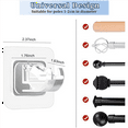 thumbnail image 4 of 40PCS Self Adhesive Curtain Rod Holders No Drill Curtain Rods Brackets No Drilling Nail Free Adjustable Hooks -2, 4 of 8