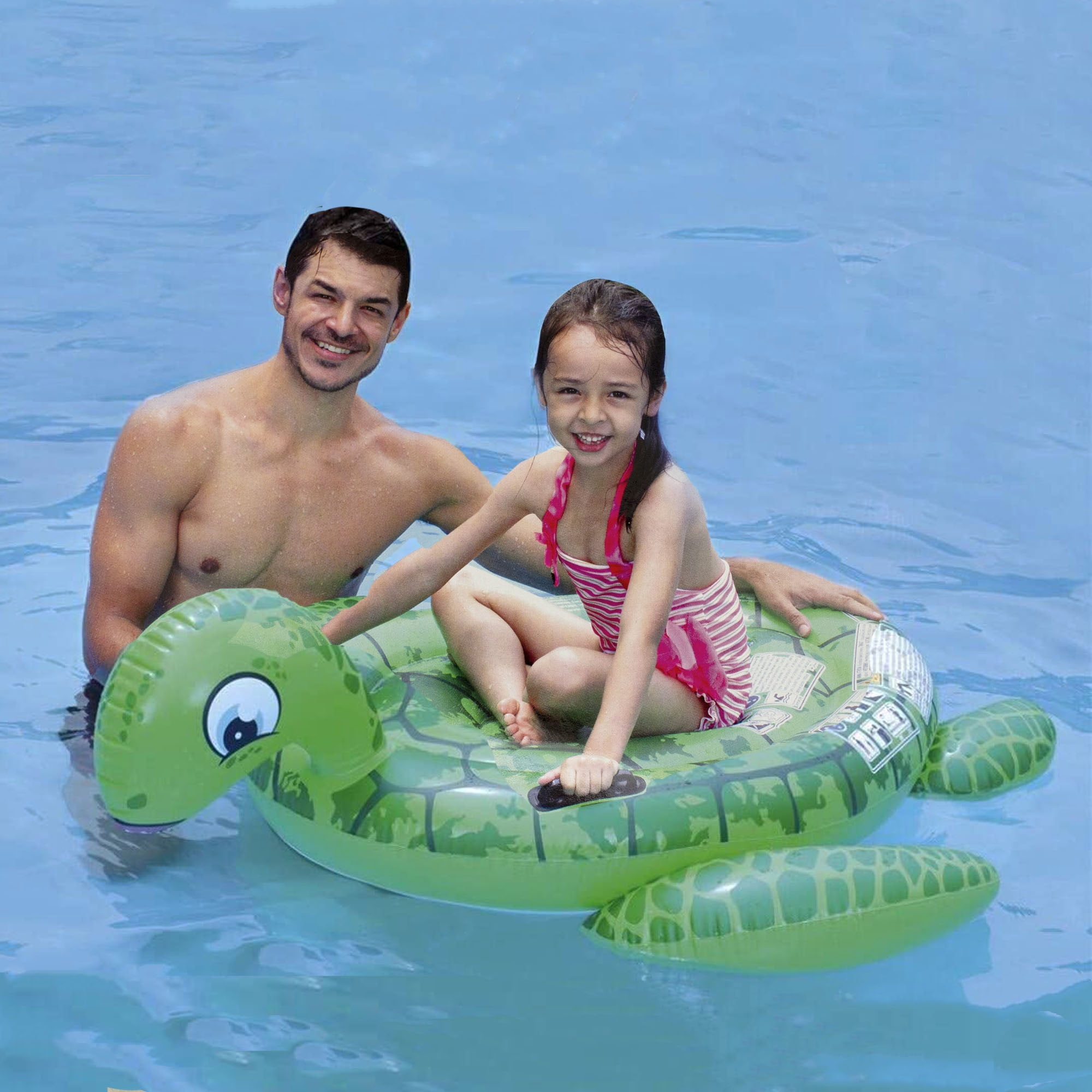 Baby Inflatable Floating Pool Ride On Sea Turtle 75"x67" for Kid PRIME QUALITY 