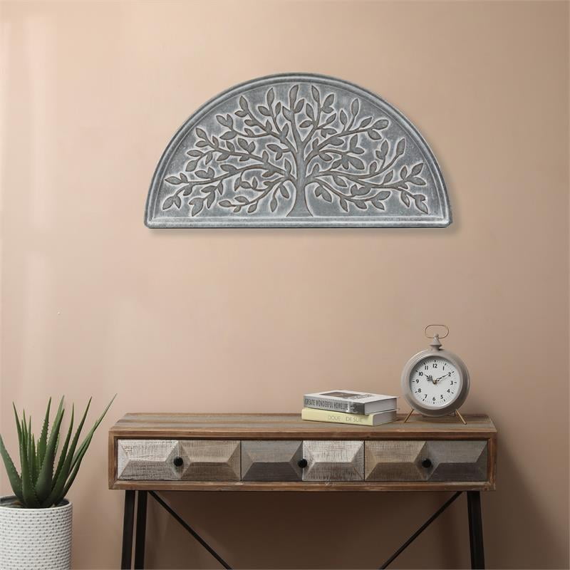 Metal Tree Half Moon Wall Decor