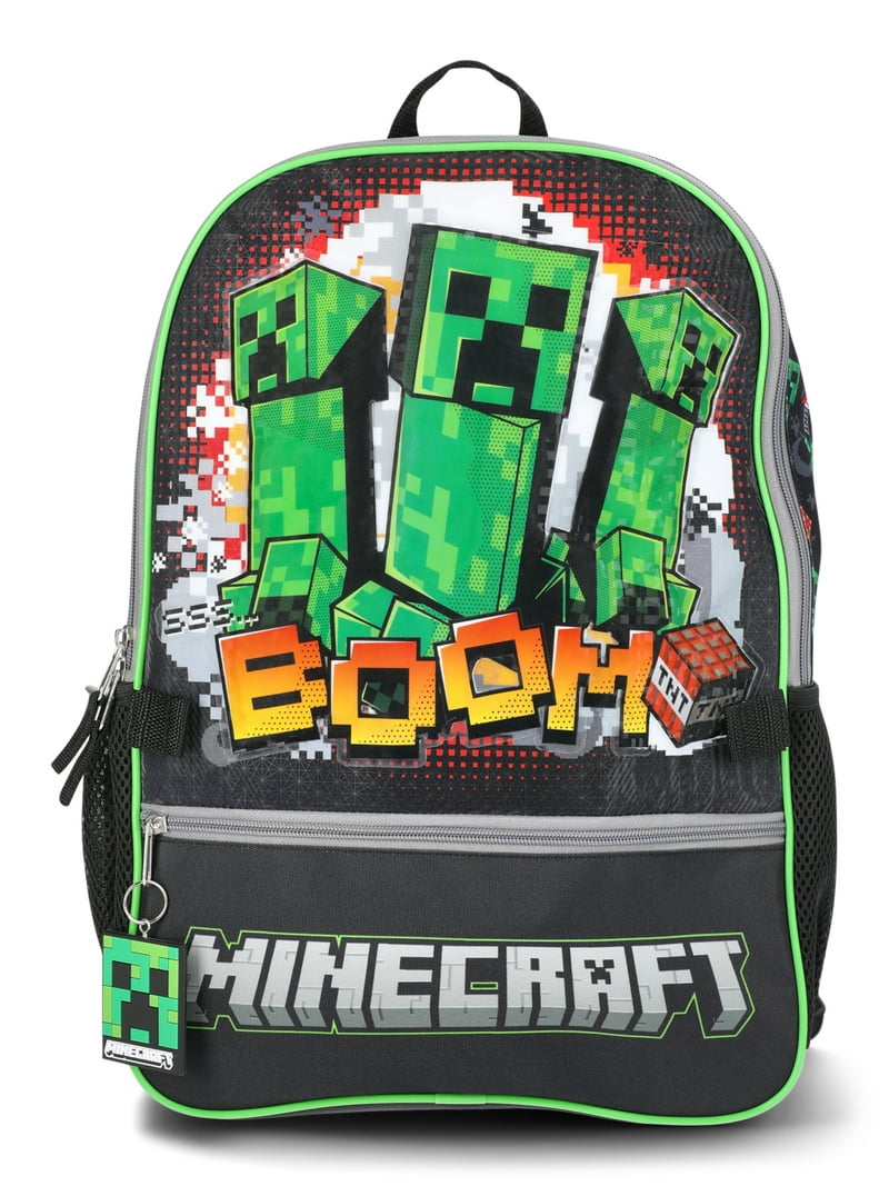 Minecraft Boys Light Up 17" 2-Piece Backpack & Lunch Set, Green Minecraft Boys Light Up 17" 2-Piece Backpack & Lunch Set, Green