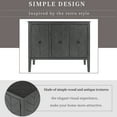 thumbnail image 6 of 37” Buffet Sideboard Cabinet with Adjustable Shelf, Modern Coffee Bar Cabinet with 4 Pinewood Legs & 3 Retro Metal Handles for Kitchen, Livingroom, Entryway, Grey, 6 of 9