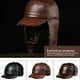 thumbnail image 2 of sweethay Gorros de invierno de cuero de mediana edad forro polar cálido orejeras sombrero estilo Vintage sombrero térmico caminar al aire libre Sombreros Rojo marrón L{55-56} sweethay  AP013136-13, 2 of 6