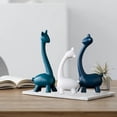 thumbnail image 4 of Estatua de animales de dibujos animados, artesanía de cerámica, adorno para interiores, figura, escultura para dormitorio Jirafa tres personas, 4 of 9