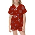 thumbnail image 1 of Satin Pajama Set For Girls Featuring Elegant Ocean Bow Print Design Ideal For Daily Relaxation And Cozy Bedtime Wear, 1 of 3