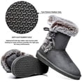 thumbnail image 6 of Hstylish Women's Snow Boots Short Winter Boots Classic Warm Lace up Anti-Slip Outdoor Gray, 6 of 8