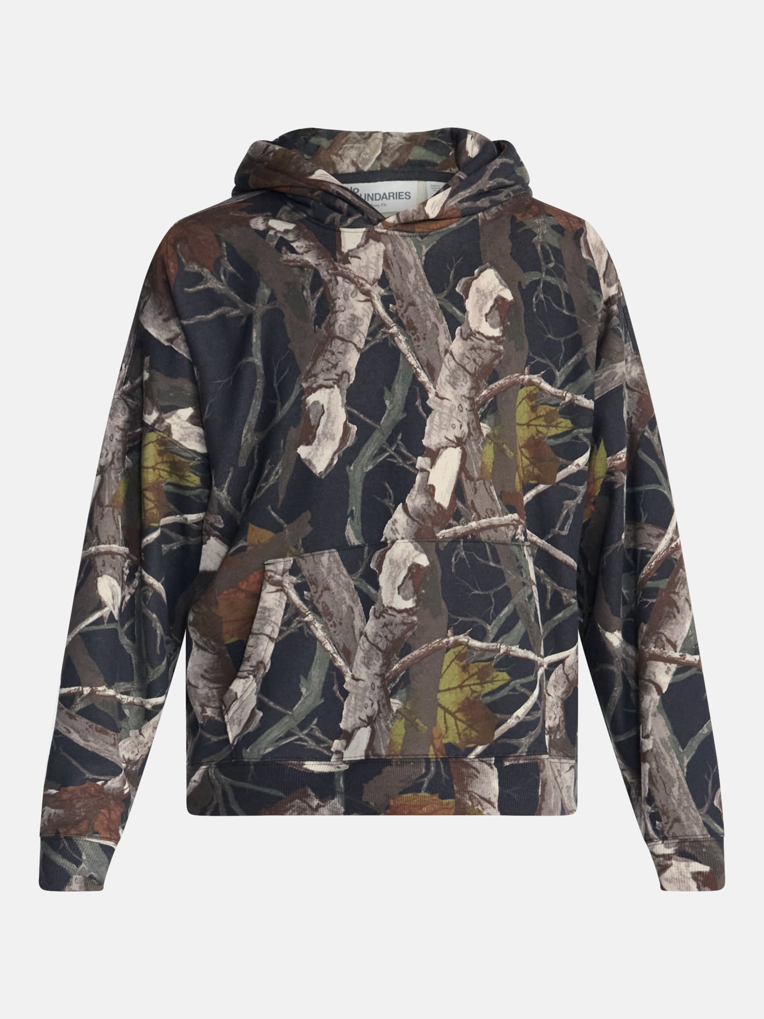 No Boundaries Boxy Fit Oversized Fleece Hoodie with Long Sleeves, Men's XS-4XLT