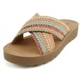 thumbnail image 2 of Soda Shoes Women Sandals Crisscross Strap Band&nbsp;Flatform Platform LUCY-S Multi Color Raffia Colorful 7, 2 of 5