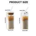 thumbnail image 2 of Glass Drinking Cup 350ML with Straw Glass Cups Beverage Cups Water Cup Glass Texture Suitable for Office and Student, 2 of 8