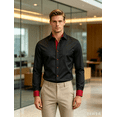 thumbnail image 2 of Men's Dress Shirts Casual Long Sleeve Business Office Wear Top Regular Fit Button Down Shirts Formal Wedding Blouse, 2 of 5