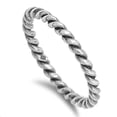 thumbnail image 4 of CHOOSE YOUR COLOR Sterling Silver Oxidized Rope Chain Design Eternity Band 925 Ring Jewelry Female Size 4, 4 of 4