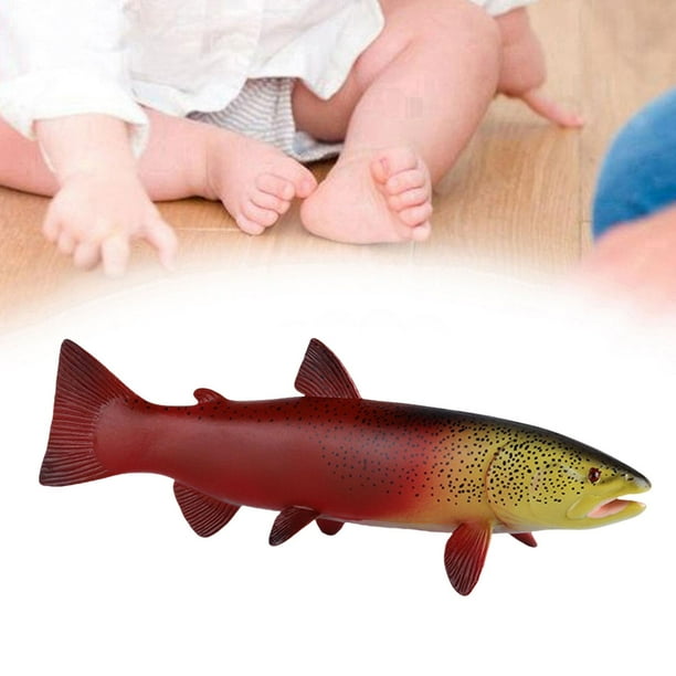 Figuras de Perca de Juguete de Animales Marinos Simulados Hugo Trucha Roja para Regalo de Cumpleaños