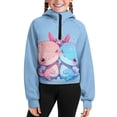 thumbnail image 5 of Uourmeti Cute Axolotl Couple Print Girls Athletic Zip Up Sweatshirt with Pocket Long Sleeve Soft Loose Top Fall Winter Spring Daily Use Size 7-8, 5 of 7