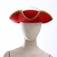 thumbnail image 3 of Hsqqdc Adult Tricorn Buccaneer Pirate Hat with Feather, Colonial Style for Renaissance Parties, 3 of 7