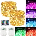 thumbnail image 1 of Paquete de 2 unidades de Fairy Lights Hoofun con batería RGB remota de 78 pies y 240 LED, 1 of 7