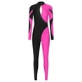 thumbnail image 3 of Rswnyirn Women's Long Sleeve Unitard One Piece Gymnastics Jumpsuit Full Body Suits Dance Workout Hot Pink M, 3 of 7