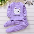 thumbnail image 2 of Likimi Toddler Boys Clothing Set Long Sleeve Print Pullover Tops Pants Two Piece Set Casual Fashion Soft Outfits Set Size 2-3 Years Purple, 2 of 3