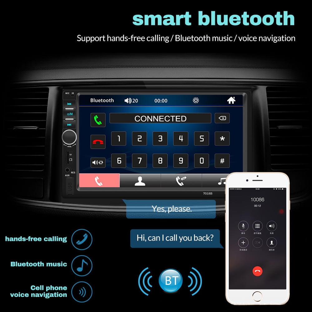 DFITO 7inch Double Din Car Stereo, Bluetooth Car Radio, MP5 Player, HD Touch Screen, FM Receiver