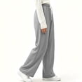 thumbnail image 5 of Sunnin Womens Waffle Knit Lounge Pants Drawstring Elastic Waist Slant Pockets Relaxed Straight Leg Trousers, 5 of 9