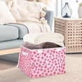 thumbnail image 3 of Yayeee Collapsible Cube Storage Bin with Lid Fabric Closet Decorative Basket with Handles, Strawberry Bliss, 3 of 7