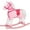 Pink, variant on muzi Kids Rocking Horse Plush Ride On Toy Toddler Rocker for Boys Girls Gifts with Realistic Sounds, Brown