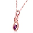 thumbnail image 2 of Galaxy Gold 14K Solid Gold Natural Amethyst Pendant Necklace for Women - Rose Gold Fine Jewelry, 2 of 3