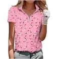 thumbnail image 1 of Fsgntruao Chemise à Manches Courtes Ample à Rayures Imprimées pour Femme, Printemps et Été, Col à Revers, 1 of 5