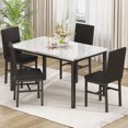 thumbnail image 1 of Furlinkhm Dining Table Set for 4, Modern 5 Piece Dining Table Set Faux Marble Kitchen Table & 4 Velvet Upholstered Chairs, Dining Room Set for Small Space, 1 of 9