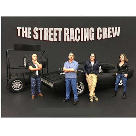 The Street Racing Crew 4 Piece Figure Set For 1:18 Scale Models by American Diorama