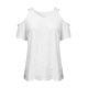 thumbnail image 2 of Gibobby Blusas De Mujer Camisa informal de verano para mujer, blusa con cuello en V y hombros descubiertos, camiseta de manga corta de Color sólido（Blanco， XL), 2 of 4