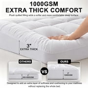 West Mattress Topper King Size,Premium Quilted 1000Gsm Extra Thick Mattress Topper,King Size Mattress Topper,King Mattress Topper,Mattress Topper King,Mattress Topper King Size Bed