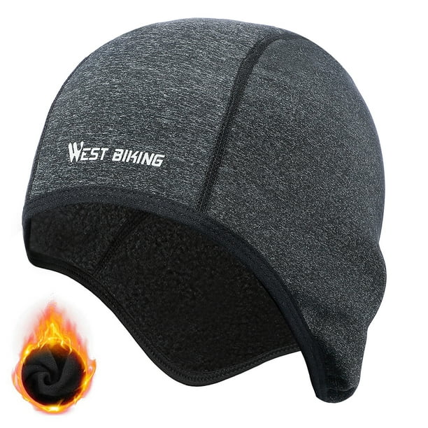 WEST BIKING Thermal Skull Caps for Men, Sweat Wicking Helmet Liner Hat,  Gray 