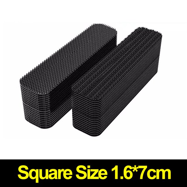 Double Faced Carpet Fixing Stickers Dashboard Mat High Adhesive Fixed Patch Home Floor Mats Fastener Anti Skid Grip Tape Sticker Square 1.6x7cm 5pairs (10pcs)