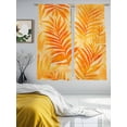 thumbnail image 4 of Sheer Curtains 72 Inches Long, Botanical Orange Yellow Light Filtering Window Curtains for Living Room, Modernism Tropical Palm Leaf Rod Pocket Voile Sheer Curtain Drapes, 52"W x 72"L, 2 Panels, 4 of 8