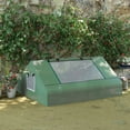 thumbnail image 5 of Outsunny 71" X 55" X 32" Mini Tunnel Greenhouse,Garden Planting Shed,Outdoor Flower Planter Warm House with Zipper Windows and Door,Green,Green Steel Garden Outdoor Sheds, 5 of 7
