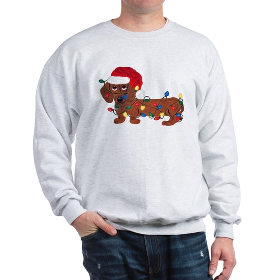 CafePress - Dachshund (Red) Tangled In Christmas Lights Sweats - Crew Neck Sweatshirt