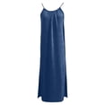 thumbnail image 5 of Backless Cami Dress for Girls Spaghetti Strap Lounge Dress Flowy Navy Dress Maxi Sundress Woman Summer Dress, 5 of 6