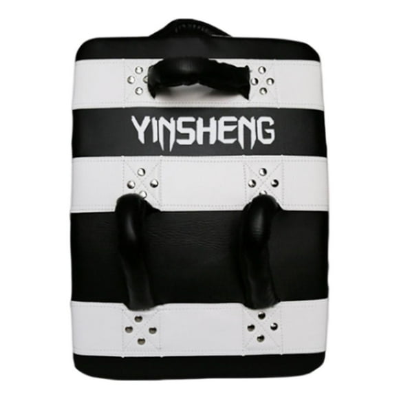 koolsoo Taekwondo Kick Pad Large Boxing Focus Punching Mitts, PU Leather Kickboxing Muay White