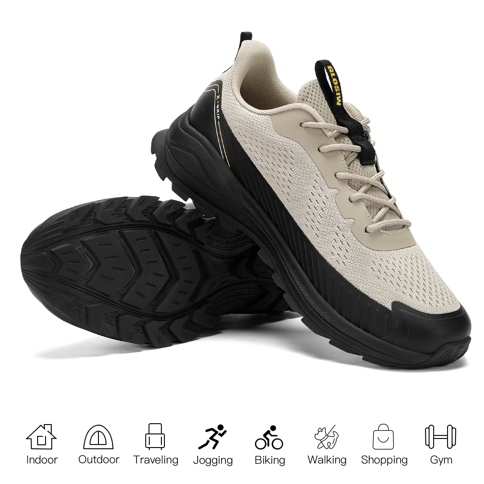 GLOSIW Men's Trail Running Shoes Fashion Walking Hiking Sneakers for Men Tennis Cross Training Shoe Outdoor Snearker