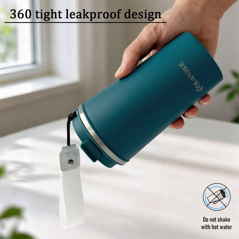 Aquaphile 17 oz Insulated Travel Coffee Mug with Strap, Blue photo 3