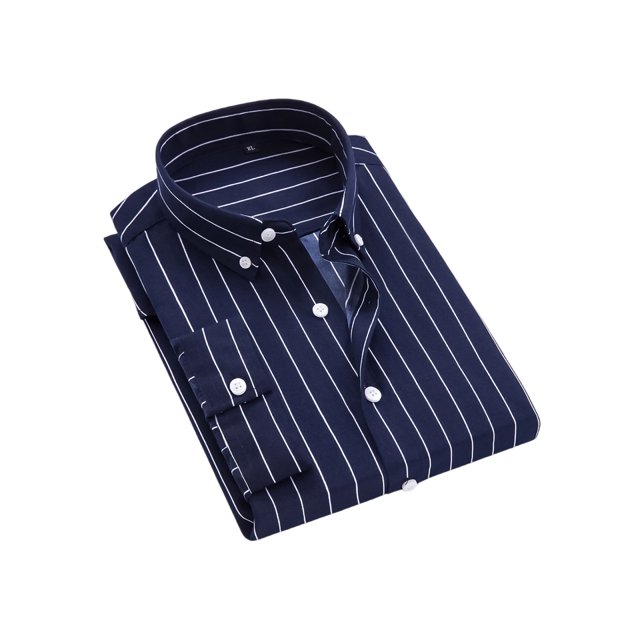 Fashnice Chemises pour Hommes Col à Revers Chemise Tunique Boutonnée Blouse Décontractée de Vacances Bleu Marine TG