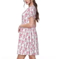 thumbnail image 2 of Balery Flamingo On Checkered Vestidos sueltos de manga corta para mujer, vestidos de verano 2025, vestidos casuales de corte A con vuelo., 2 of 6