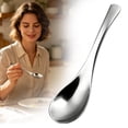 thumbnail image 3 of 1 Pc Soup Spoons, Stainless Steel Spoons, Heavy Duty Thick Short Handle Ramen Spoon for Soup Cereals Dessert, 5.51 x 1.37 Inch, 3 of 7