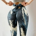 thumbnail image 4 of Gibobby Pantalones mujer Pantalones Strethcy Cintura Impresión Yoga Fitness Leggings Stretch Mujer Pantalones altos(Azul， M), 4 of 5