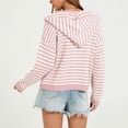 thumbnail image 6 of KICILVS Womens Zip Up Hoodie Striped Sweater Coat Knit Hooded Double Zipper Jacket Trendy Fall Winter Outerwear, 6 of 6