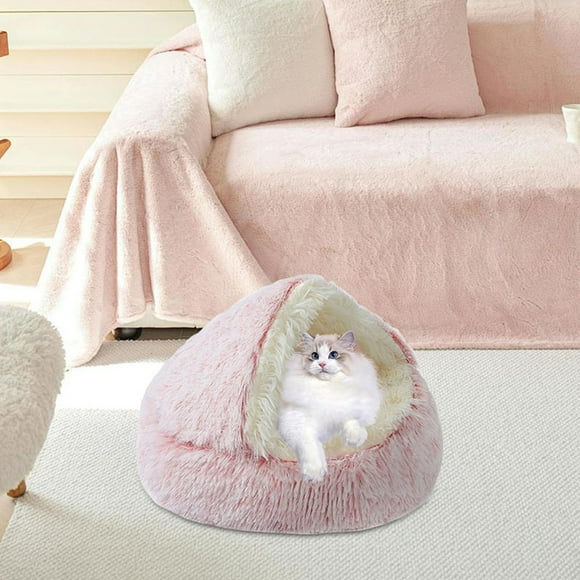 Winter Warm Semi Enclosed Cat Bed Crafted with Soft and Design for Indoor Comfort