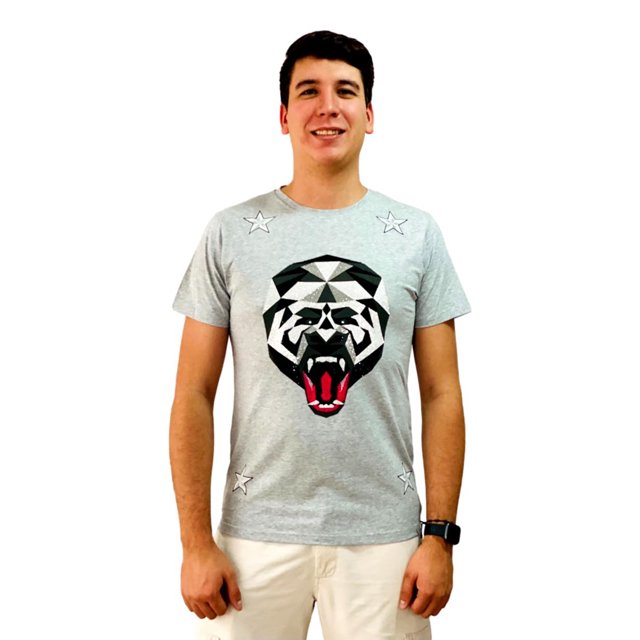 Playera Moda&Pritex Estampado con piedras, corte slim, tela spandex